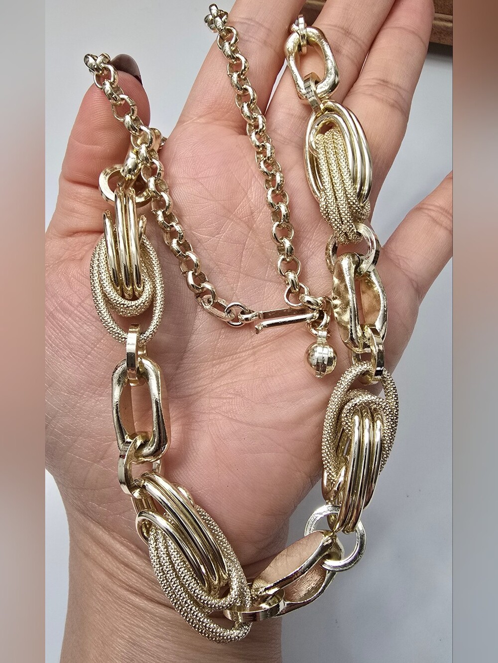 Silver Tone Statement Chunky Necklace
